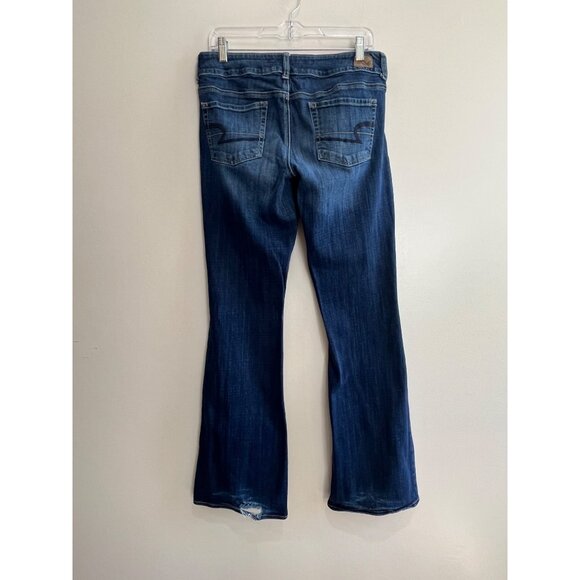 American Eagle Artist Stretch Flare Jeans 8L Dark Wash Low Rise Y2K - Picture 1 of 8